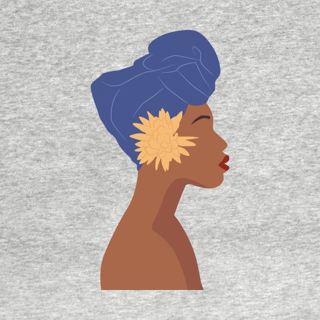 Black woman head wrap by JunkyDotCom